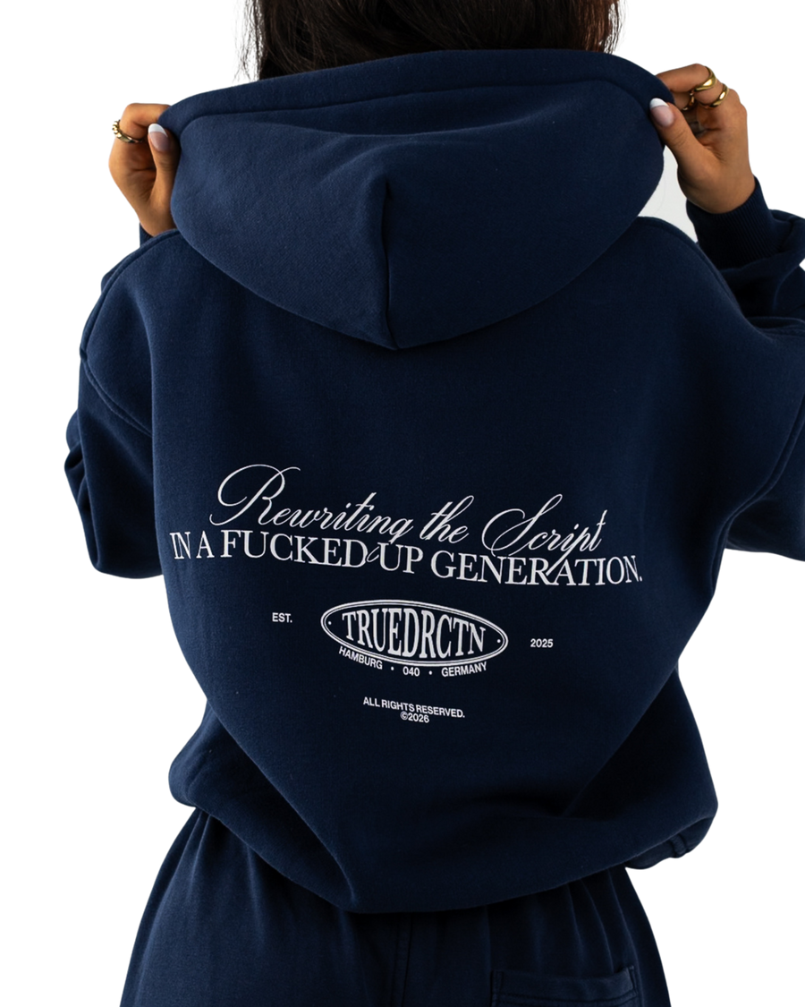 Oversized Zip-Jacke Navy Blue