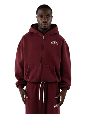 Oversized Zip-Jacke Bordeaux
