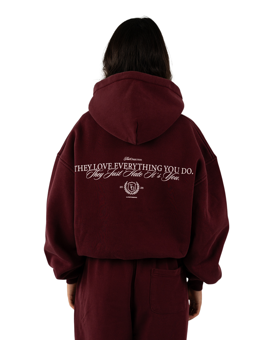 Oversized Zip-Jacke Bordeaux