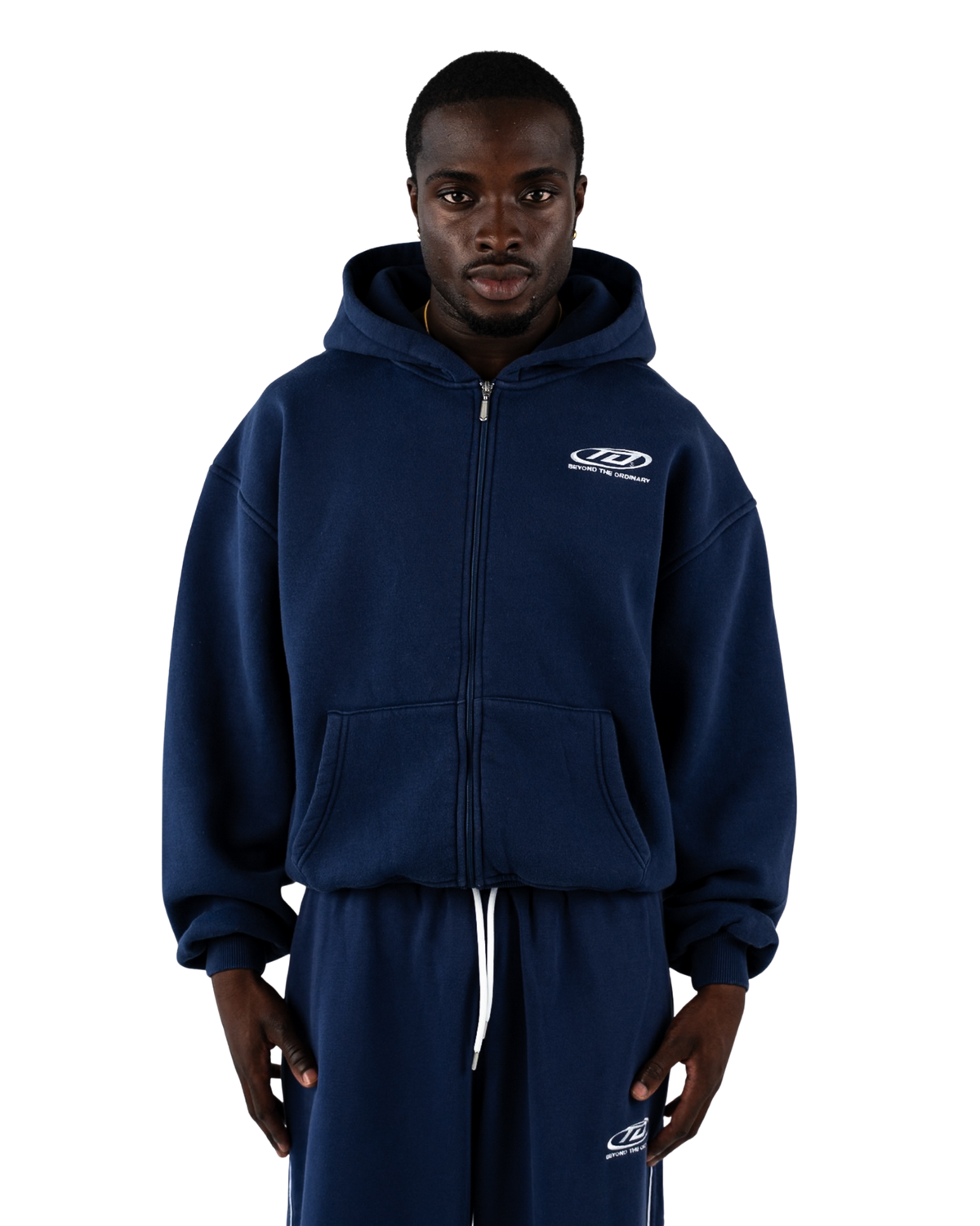 Oversized Zip-Jacke Navy Blue