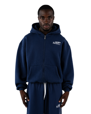 Oversized Zip-Jacke Navy Blue