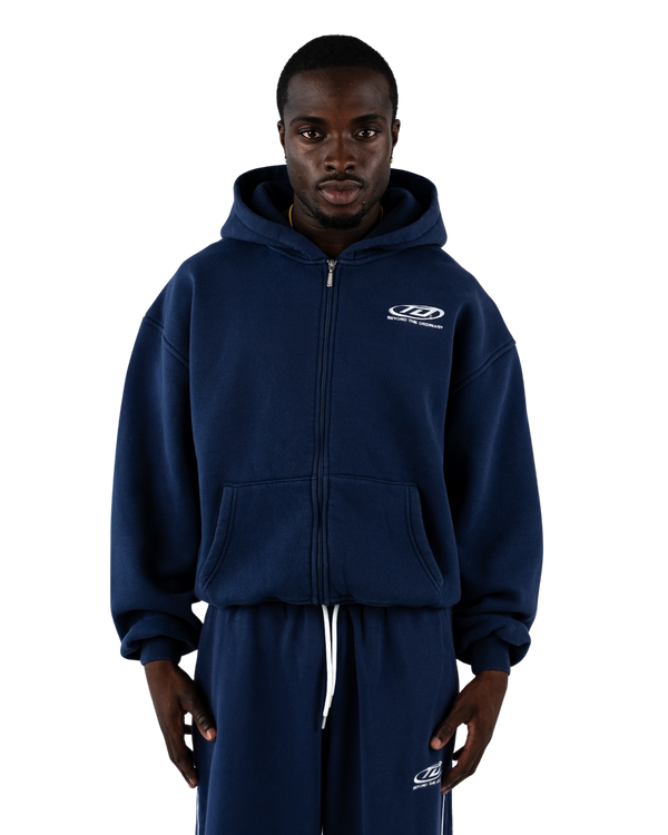Oversized Zip-Jacke Navy Blue