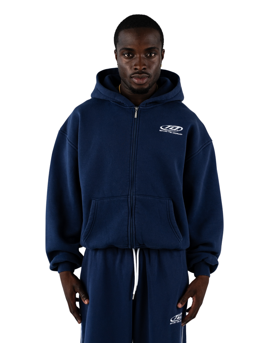 Oversized Zip-Jacke Navy Blue