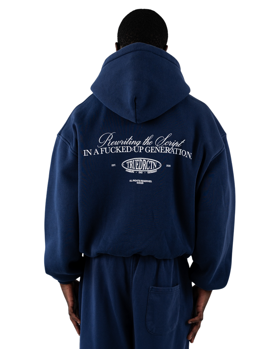 Oversized Zip-Jacke Navy Blue