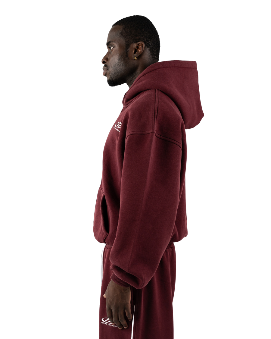 Oversized Zip-Jacke Bordeaux