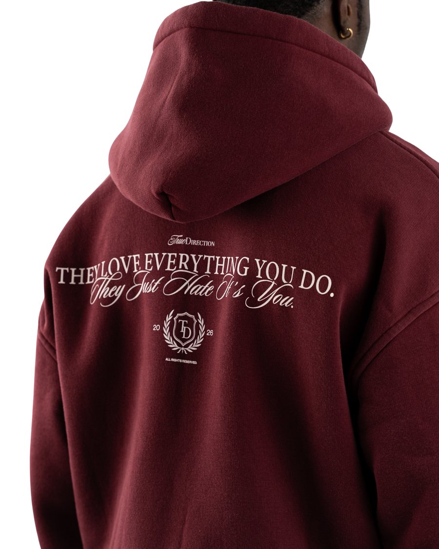 Oversized Zip-Jacke Bordeaux