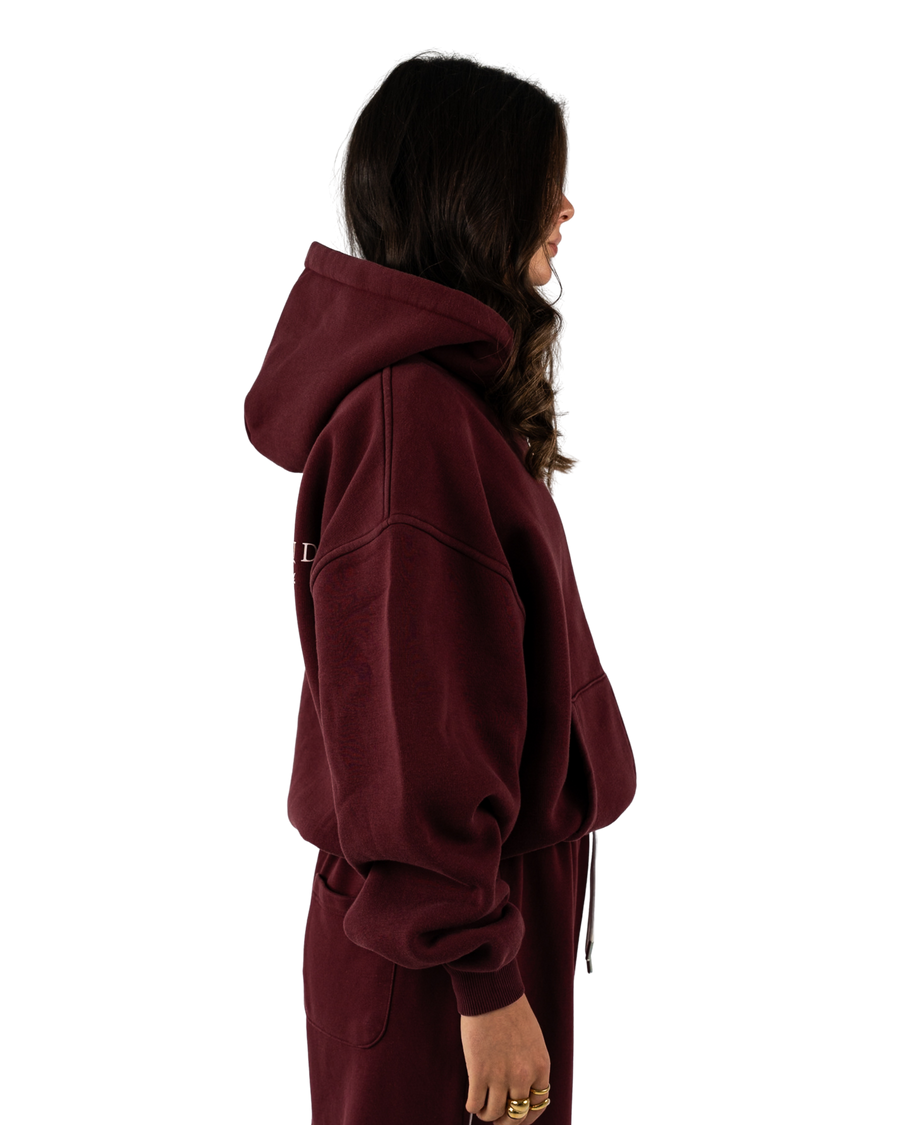 Oversized Zip-Jacke Bordeaux