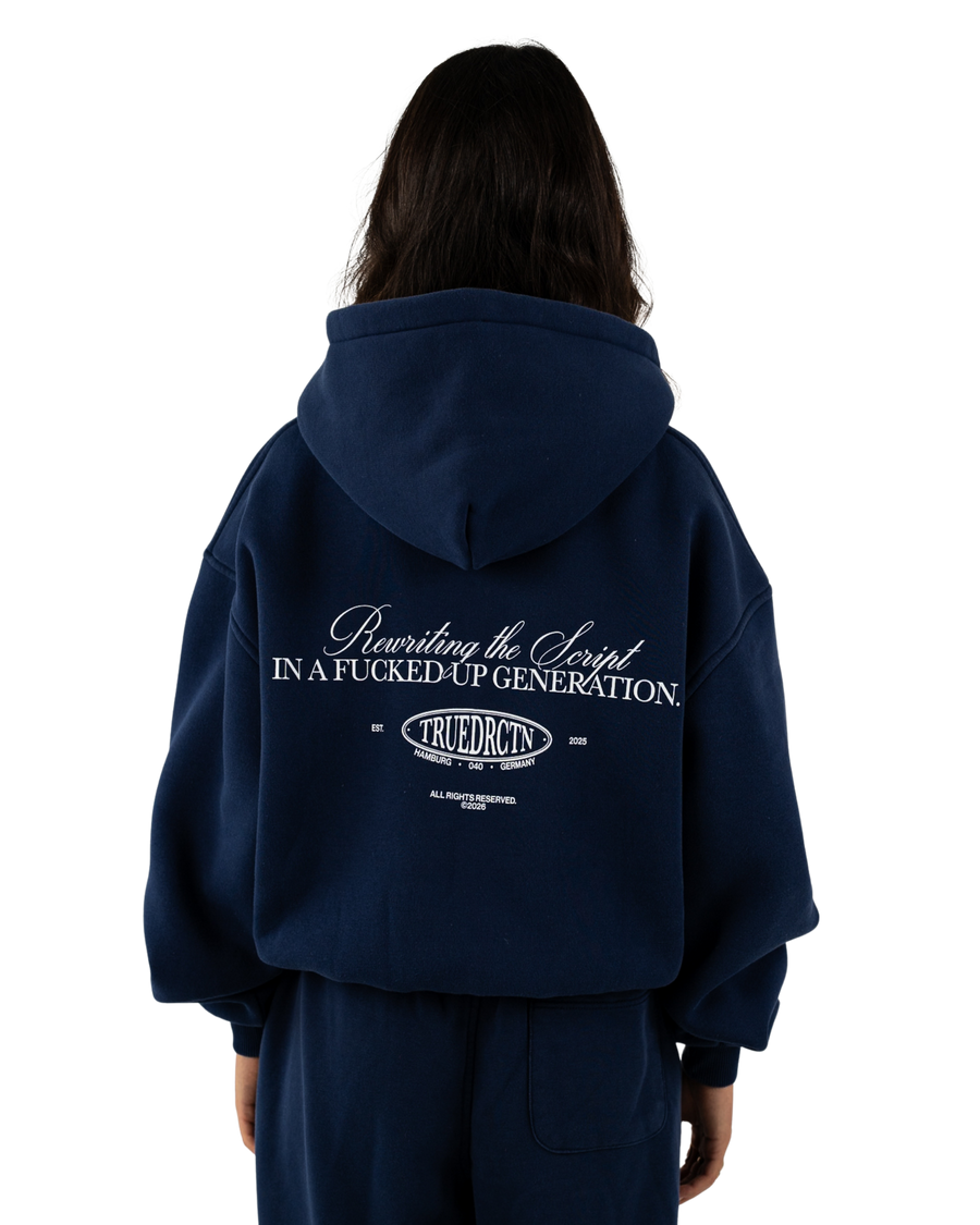Oversized Zip-Jacke Navy Blue