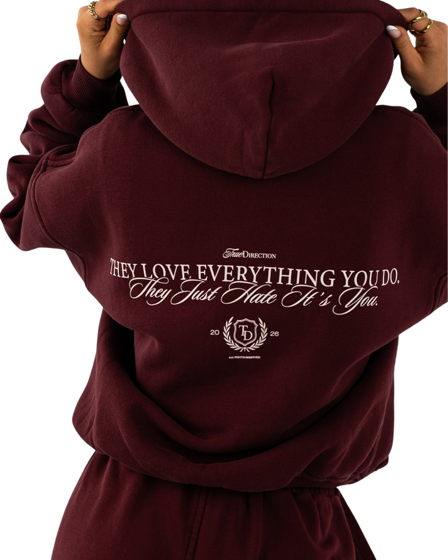 Oversized Zip-Jacke Bordeaux