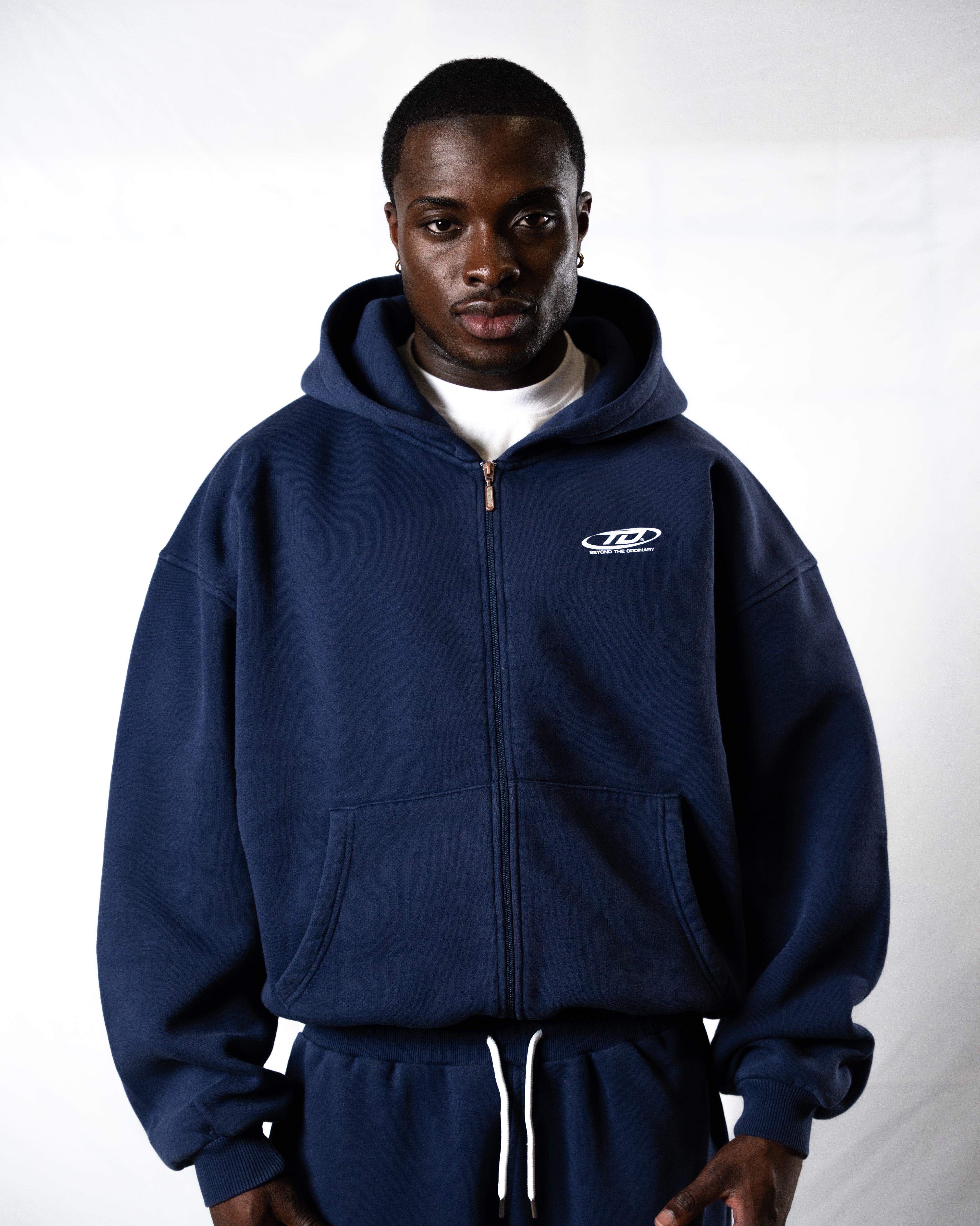 Oversized Zip-Jacke Navy Blue